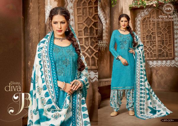 Harshit Patiyala Babes 2 Designer Cotton Embroidery Dress Materials 